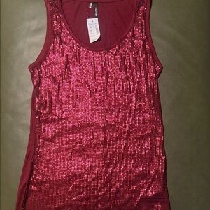 NWT Maurices Sparkling Sequin Tank Top - Red